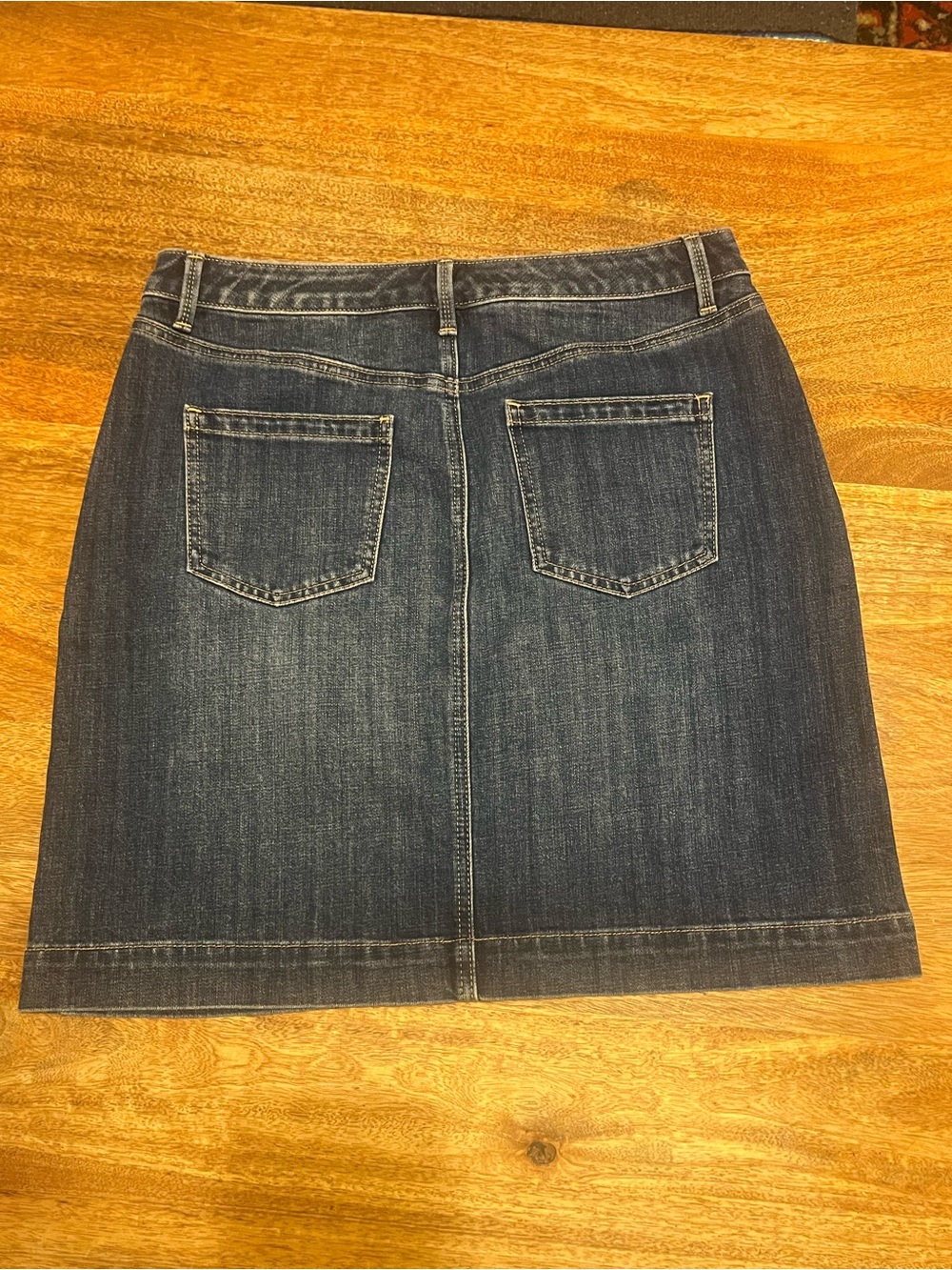 Talbots Dark Blue Denim Button-Front Mini Skirt - Picture 6 of 8